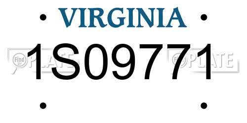 1S09771 Virginia License Plate