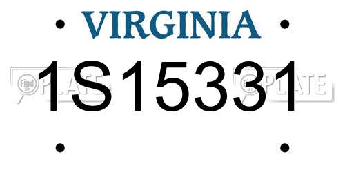 1S15331 Virginia License Plate