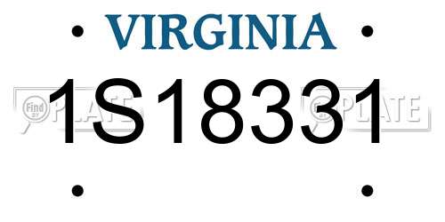 1S18331 Virginia License Plate