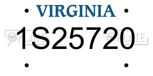 1S25720 Virginia License Plate