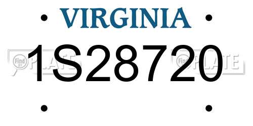 1S28720 Virginia License Plate