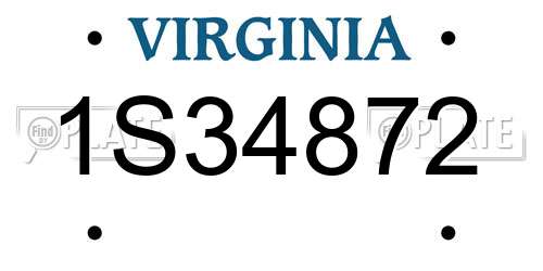 1S34872 Virginia License Plate