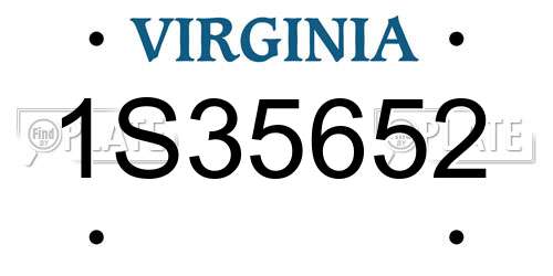 1S35652 Virginia License Plate