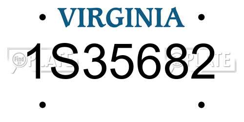 1S35682 Virginia License Plate