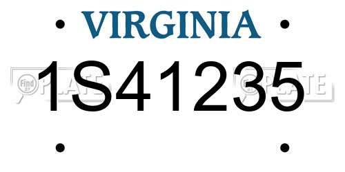 1S41235 Virginia License Plate