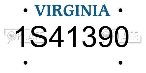 1S41390 Virginia License Plate