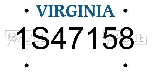 1S47158 Virginia License Plate