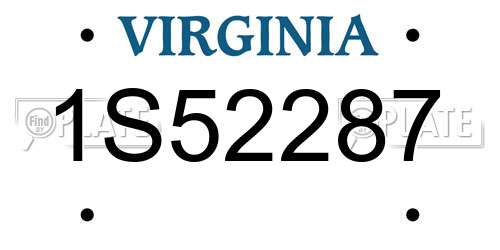 1S52287 Virginia License Plate