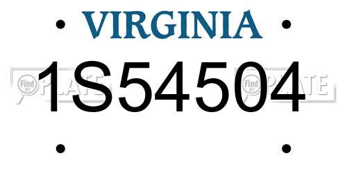 1S54504 Virginia License Plate