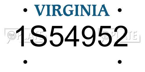1S54952 Virginia License Plate
