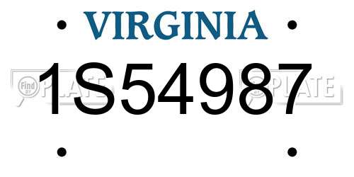 1S54987 Virginia License Plate