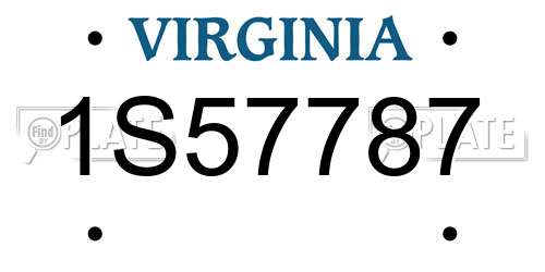 1S57787 Virginia License Plate