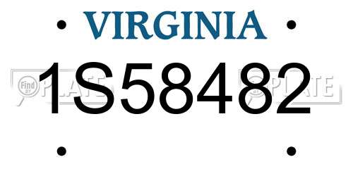 1S58482 Virginia License Plate