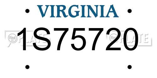 1S75720 Virginia License Plate