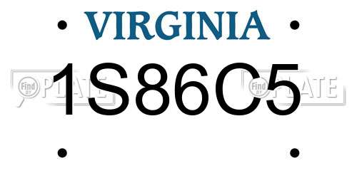 1S86C5 Virginia License Plate