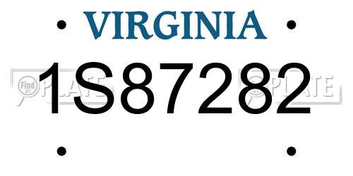 1S87282 Virginia License Plate