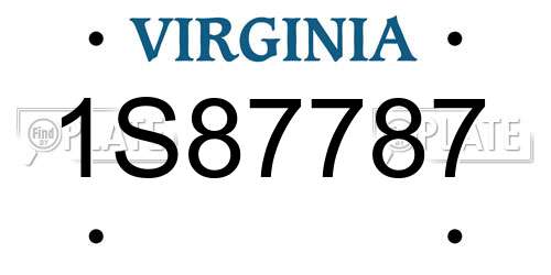 1S87787 Virginia License Plate