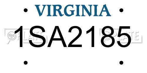 1SA2185 Virginia License Plate