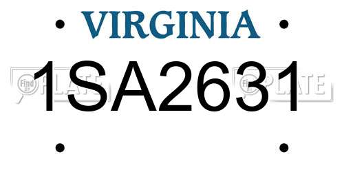1SA2631 Virginia License Plate