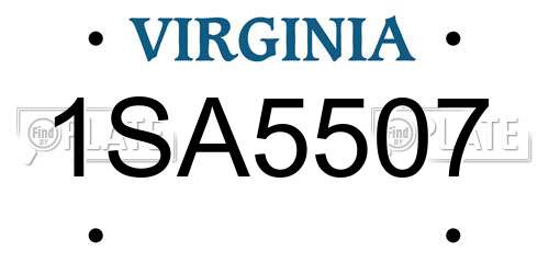 1SA5507 Virginia License Plate