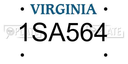 1SA564 Virginia License Plate