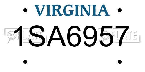1SA6957 Virginia License Plate