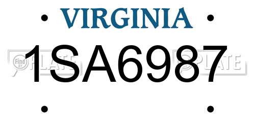 1SA6987 Virginia License Plate