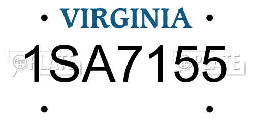 1SA7155 Virginia License Plate