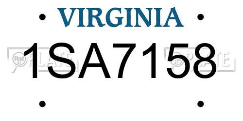 1SA7158 Virginia License Plate