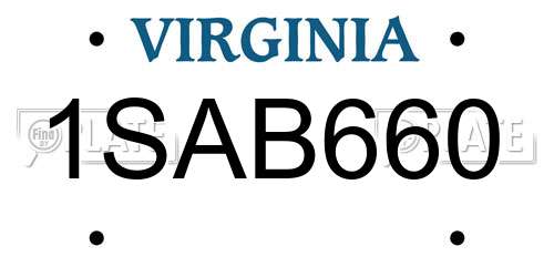 1SAB660 Virginia License Plate