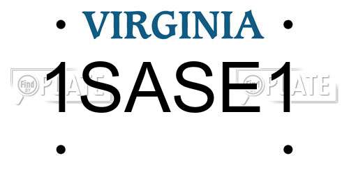 1SASE1 Virginia License Plate