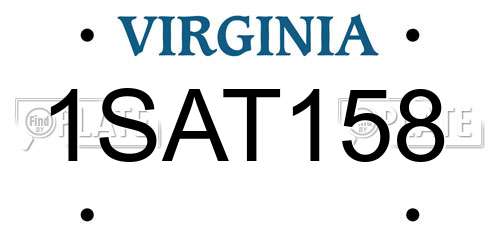 1SAT158 Virginia License Plate