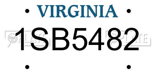 1SB5482 Virginia License Plate