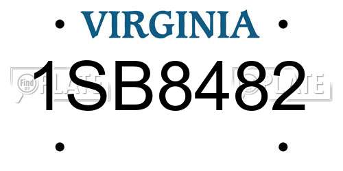 1SB8482 Virginia License Plate