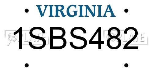 1SBS482 Virginia License Plate