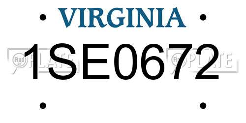 1SE0672 Virginia License Plate