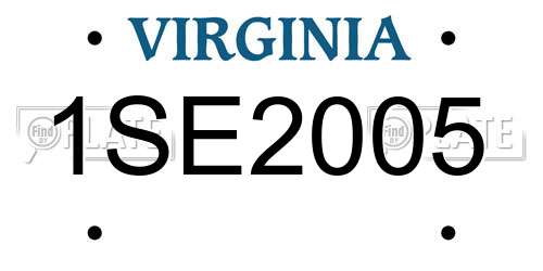 1SE2005 Virginia License Plate