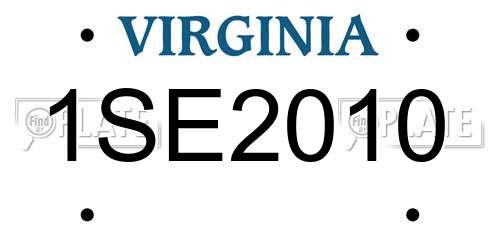 1SE2010 Virginia License Plate
