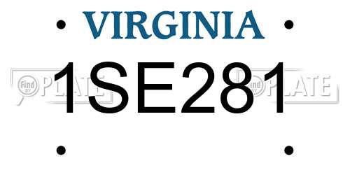 1SE281 Virginia License Plate