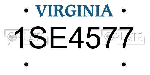 1SE4577 Virginia License Plate