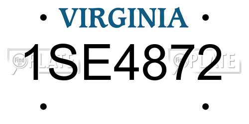1SE4872 Virginia License Plate