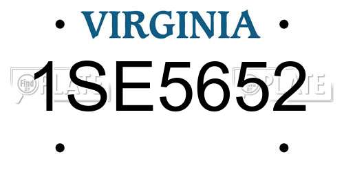 1SE5652 Virginia License Plate