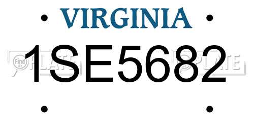 1SE5682 Virginia License Plate