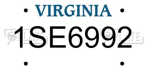 1SE6992 Virginia License Plate