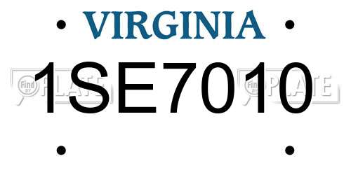 1SE7010 Virginia License Plate