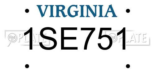 1SE751 Virginia License Plate