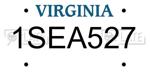 1SEA527 Virginia License Plate
