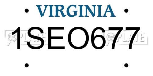 1SEO677 Virginia License Plate