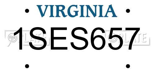 1SES657 Virginia License Plate