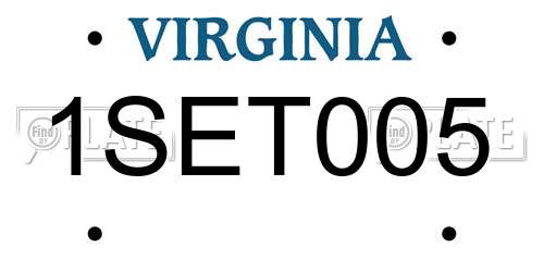 1SET005 Virginia License Plate